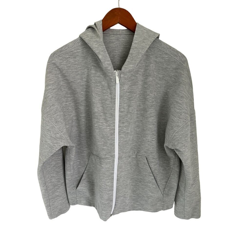 Lululemon Minimal Hoodie Cropped Oversized Jacket Full Zip Gray Size 10